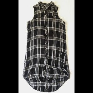 Plaid midi shirt dress